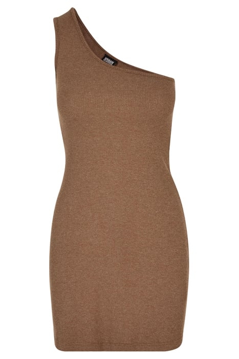 LADIES RIB ONE SHOULDER DRESS DARKKHAKI 4