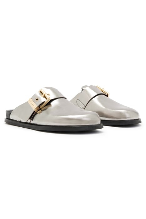 VENUS SHEARLING MULE MIRROR SILVER 3