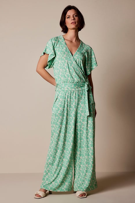 JUMPSUIT TWO TONE PRINT ON VISCOSE EA SOFT EMERALD 1