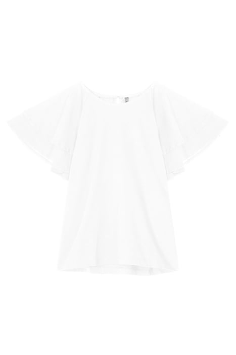 TOP BUTTERFLY SLEEVES COTTON SINGLE JERSEY WHITE 1