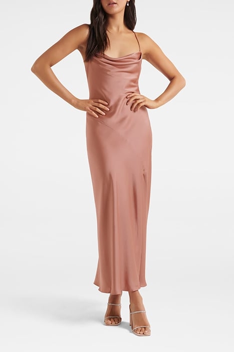 BLAIR BACK DETAIL MIDI DRESS DUSTY ROSE 1