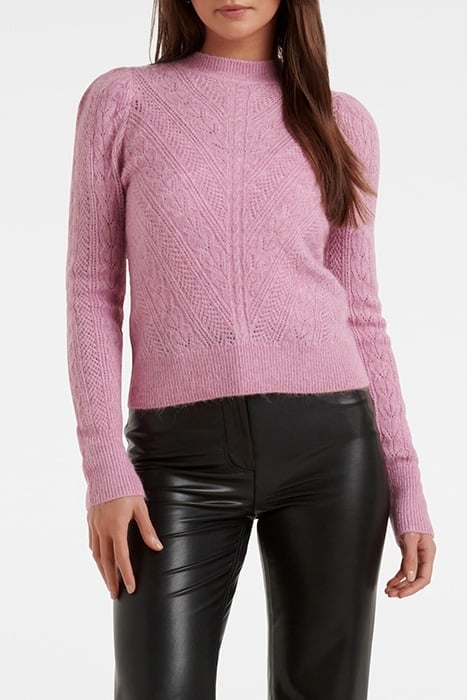 VENESSA CHEVRON POINTELLE KNIT JUMPER PURPLE 1