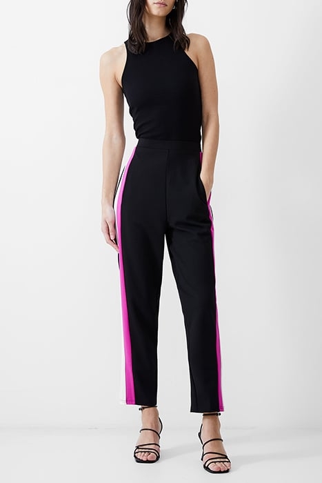 CREPE TAPERED PANEL JOGGER BLACK/WILDROSA/WHITE 1