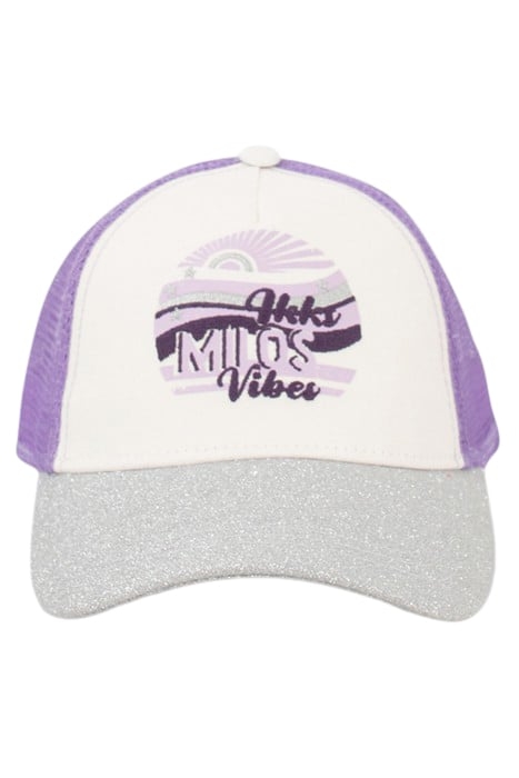 GIRLS’ VIOLET CAP WITH SILVER GLITTERY VISOR 2