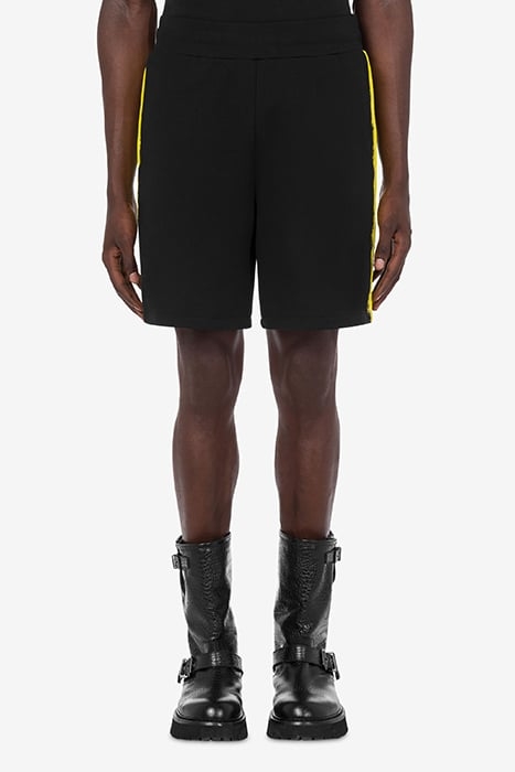 BERMUDA SHORTS IN MOSCHINO PAINT ORGANIC FLEECE BLACK 1