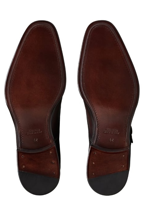 LEATHER-DOUBLEMONK-D.BROWN BROWN 6