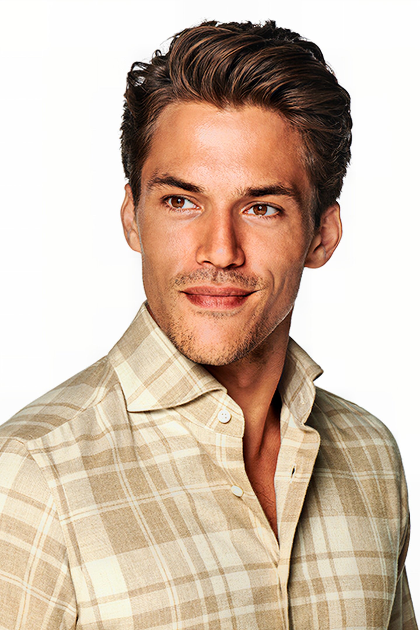 FLANNEL SAND CHECK LIGHT BROWN 6