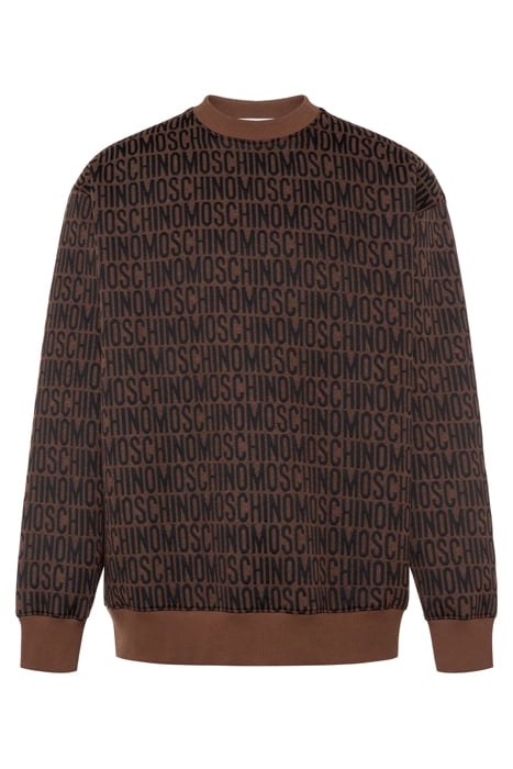 ALLOVER LOGO JACQUARD SWEATSHIRT BROWN 3