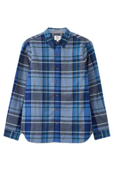 MOXLEY BRUSHED CHECK SHIRT MID BLUE 4