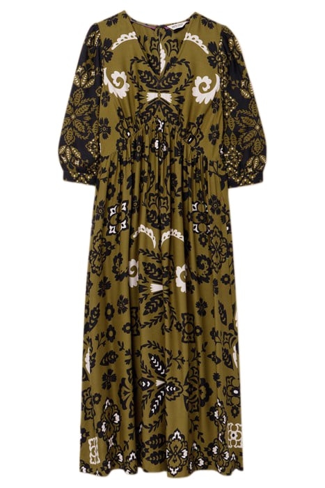 LUCY ECO VERO MINI DRESS GREEN PRINTED 3