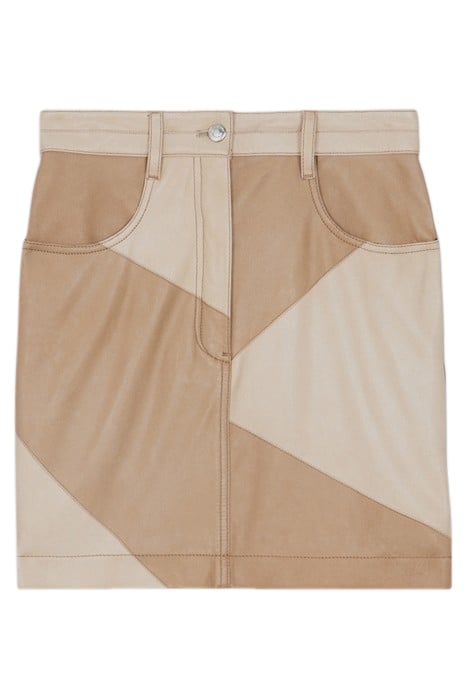 KRINGA LEATHER SKIRT IN BEIGE 5