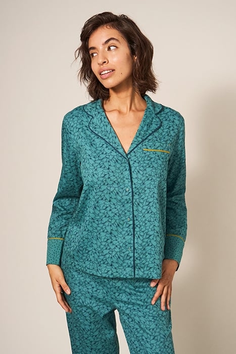 NINA  PJ SHIRT TEAL 1
