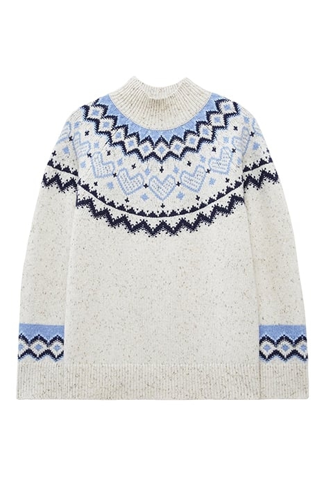 HEART LONGLINE FAIRISLE JUMPER NATURAL 3