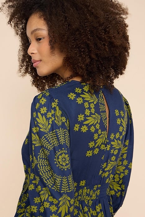 LUCY ECO VERO MINI DRESS NAVY PRINTED 4