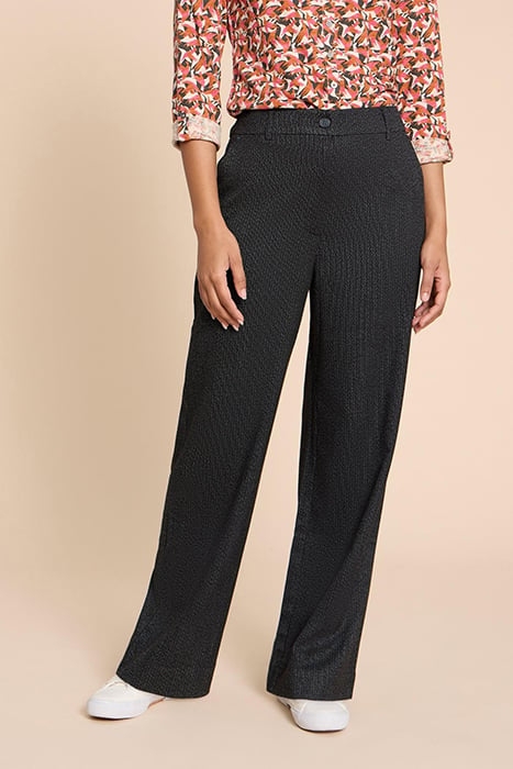 BELLE TWEEDY WIDE LEG TROUSER BLACK 1