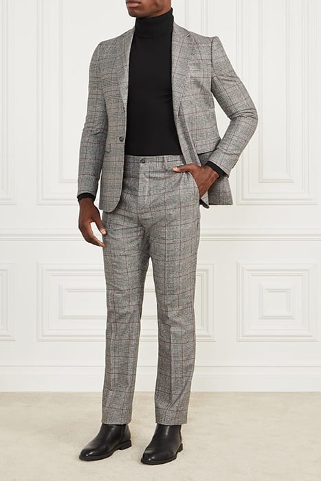 ROGER CLASSIC CHINO FIT BLACK/WHITE/RED TAILORED PANT 5