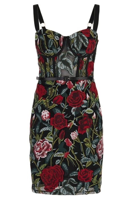 FLORAL CORSET DRESS BLACK MULTI 5