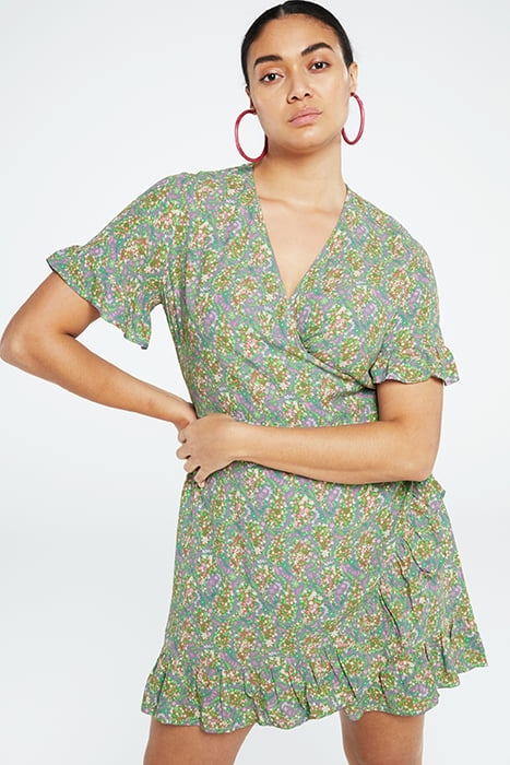 SAVINA DRESS LOVENDER/PARAKEET 1