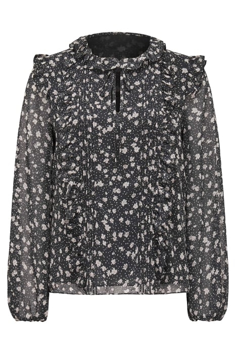 CODY RUFFLE PINTUCK BLOUSE NAVY FOLEY DITSY 4