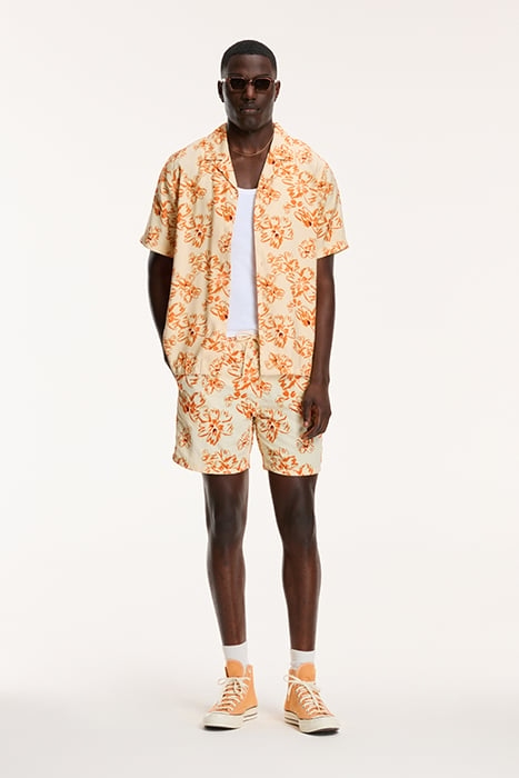 MEN SHORTSLEEVE WASHED FLOWER LIGHT BEIGE 6