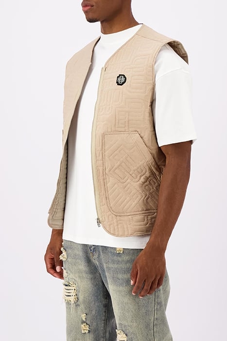 MONOGRAM QUILTED VEST BROWN 4