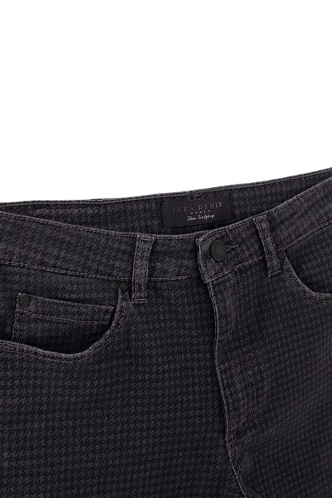 GREY HOUNDSTOOTH MOTIF SLIM JEANS 8