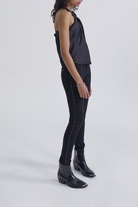 BLACK SCULPT-UP SLIM JEANS WITH STUDS DOWN SIDES 5