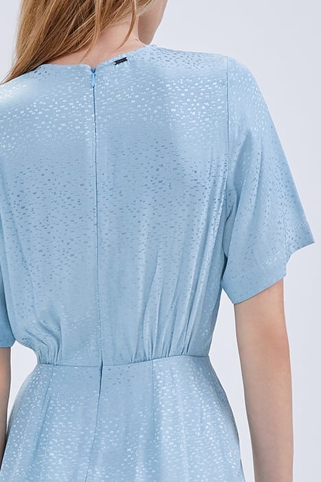 BLUE DECORATIVE GRAPHIC MOTIF JACQUARD DRESS 4