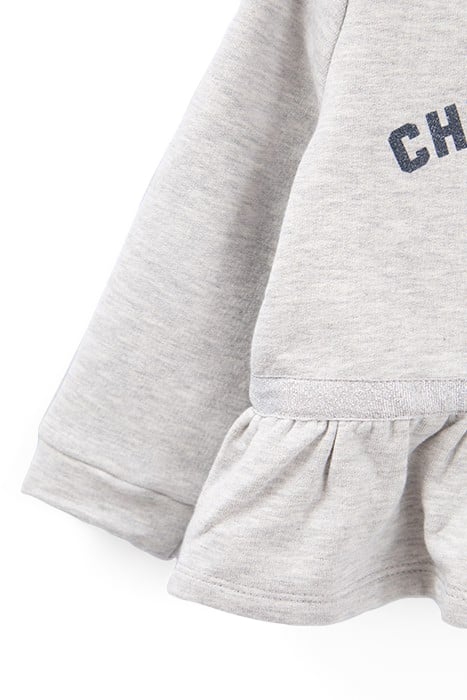 BABY GIRLS’ GREY SWEATSHIRT, PEPLUM/HEART ELBOW PATCHES 5