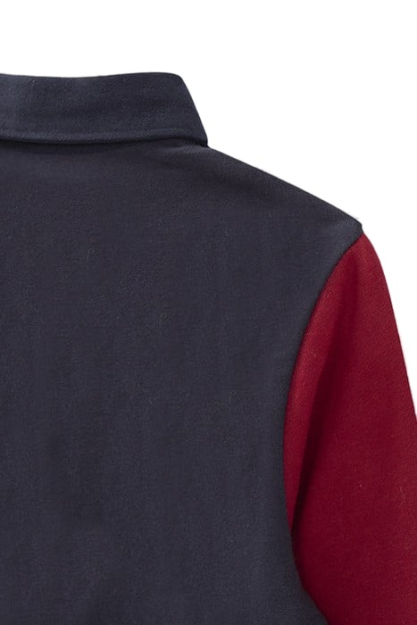 BOYS’ NAVY/GREY/BURGUNDY RUGBY-STYLE POLO SHIRT 7