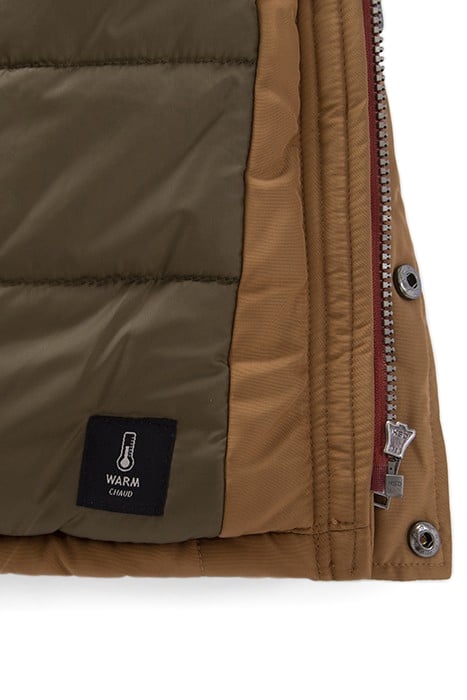 BOYS’ CAMEL NYLON AND CORDUROY FUR-LINED PARKA 6