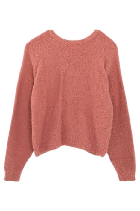 GIRLS’ TERRACOTTA KNIT FRONT/BACK REVERSIBLE SWEATER 2
