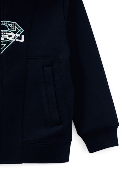 BOYS’ NAVY ZIPPED CARDIGAN WITH SUPERMAN LOGO 4