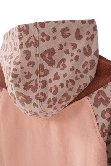 GIRLS’ PINK LEOPARD MOTIF SWEATSHIRT DRESS 6