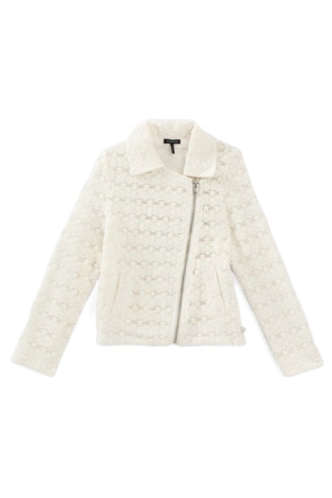 GIRLS’ OFF-WHITE LACE BIKER-STYLE JACKET 1