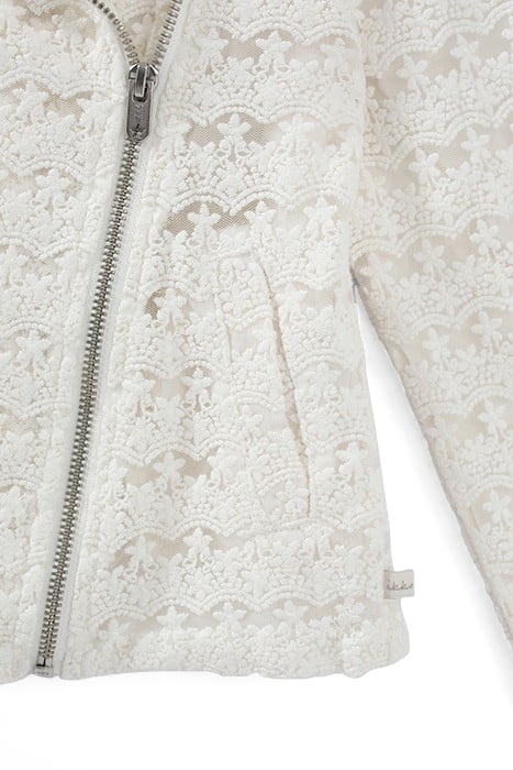GIRLS’ OFF-WHITE LACE BIKER-STYLE JACKET 4