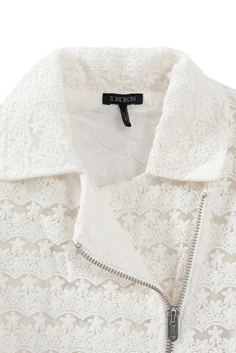 GIRLS’ OFF-WHITE LACE BIKER-STYLE JACKET 5