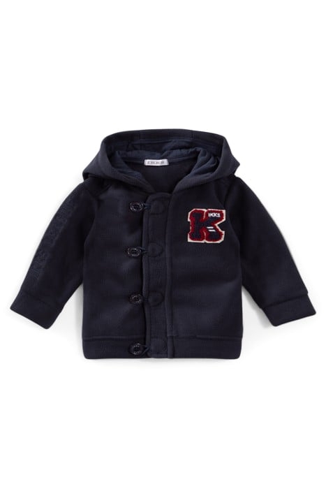 BABY BOYS’ NAVY FLEECE HOODED CARDIGAN 1