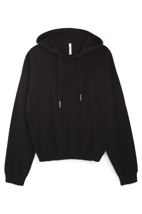 BLACK LUREX KNIT HOODED SWEATER 4