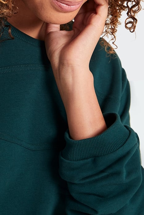 IMPERIAL GREEN SWEATSHIRT DRESS WITH SLOGAN ON BACK 7