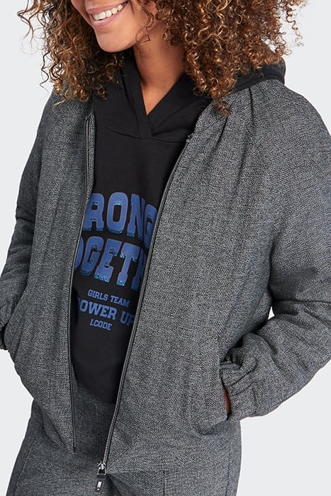 BLACK SEMI-PLAIN JACKET 4