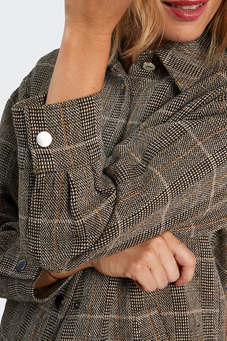 CHESTNUT CHECK OVERSHIRT-STYLE COAT 5