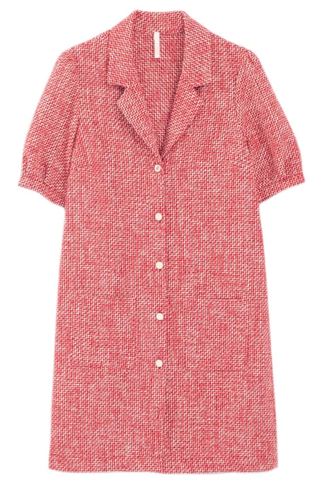 WINTER CRIMSON TWEED-LOOK DRESS 4