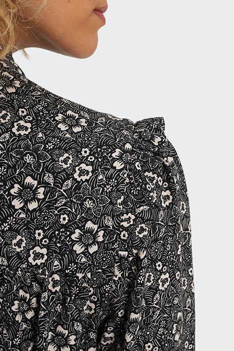 BLACK GRAPHIC FLOWER PRINT BLOUSE 6