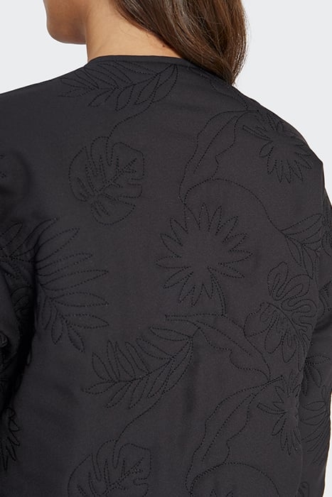 BLACK QUILTED PLANT FABRIC JACKET 7
