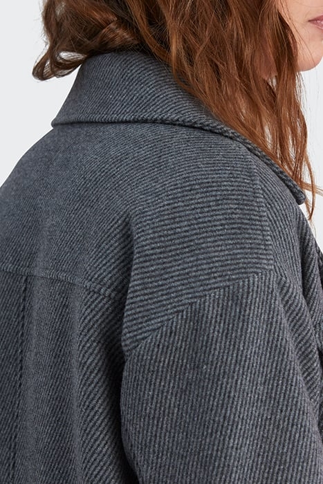 GREY OVERSHIRT-STYLE LONG COAT 8