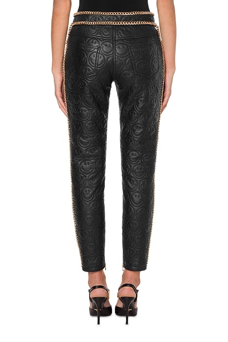 MOSCHINO X SMILEY© NAPPA TROUSERS BLACK 2