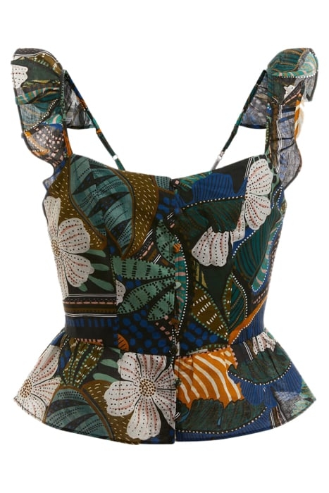 SL CARINE PEPLUM TOP TROPICAL TRAVELER 4