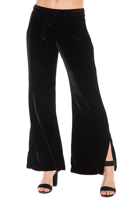 SIDE SLIT WIDE LEG PANT BLACK 1