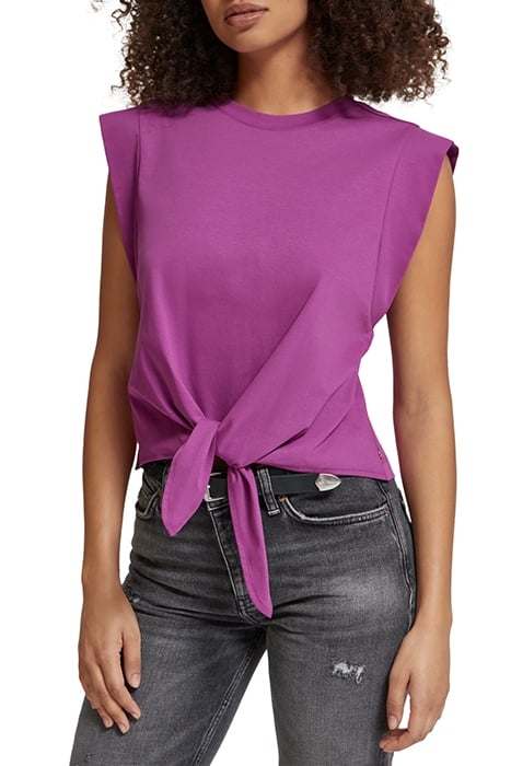 SLEEVELESS KNOTTED T-SHIRT BOYSENBERRY 1